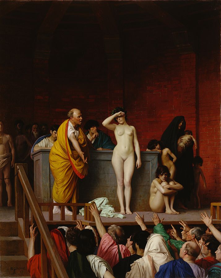 Gerome Vente d'esclaves a Rome 1884 Ermitage