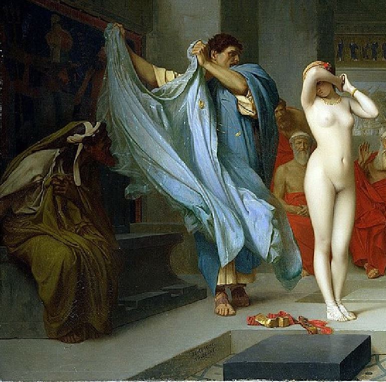 Gerome,_Phryne_revealed_before_the_Areopagus_(1861) Kunsthalle Hambourg detail