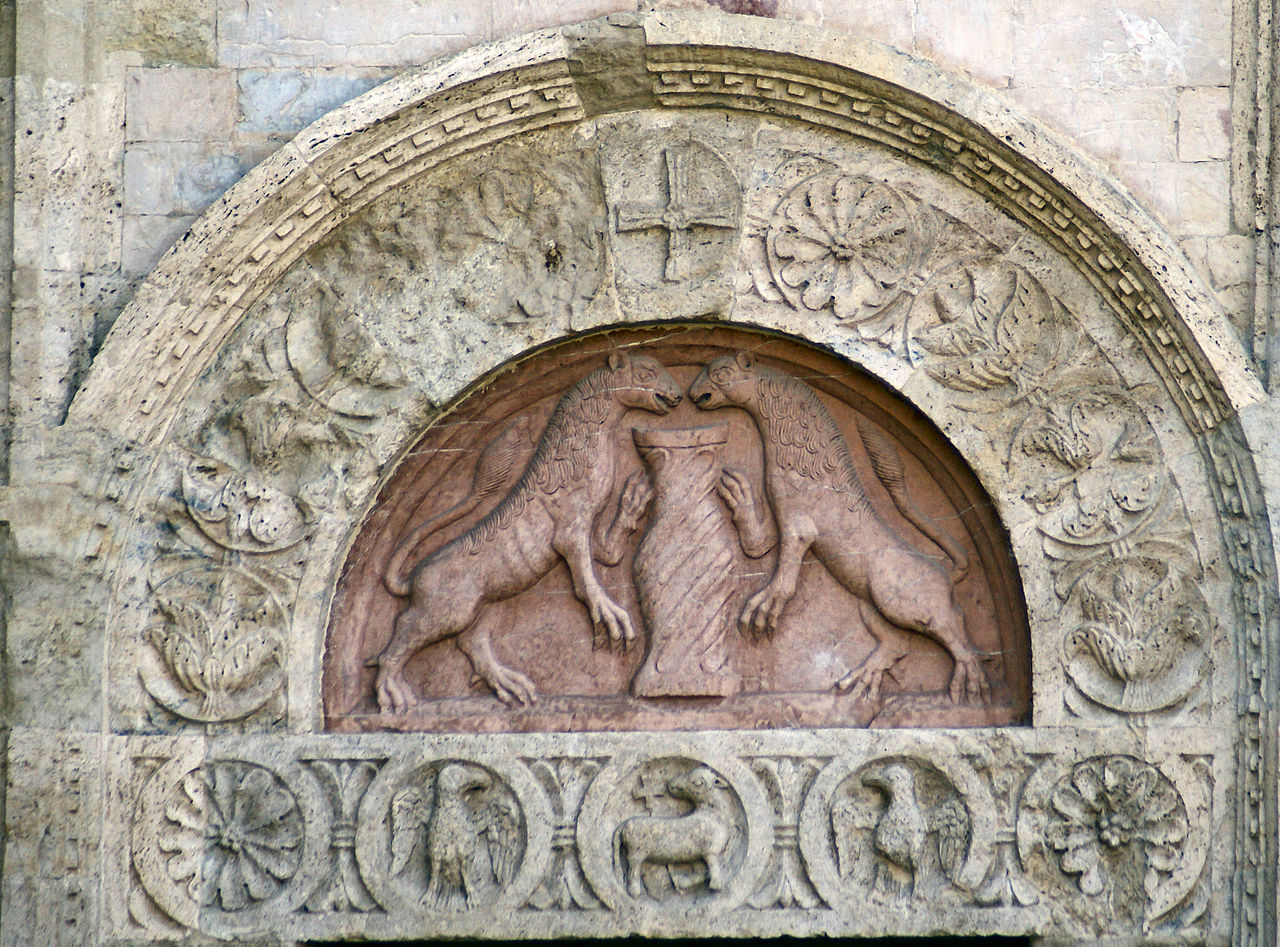 1140–1232 San Rufino Assisi portail Ouest Marie St Ruffin portail gauche
