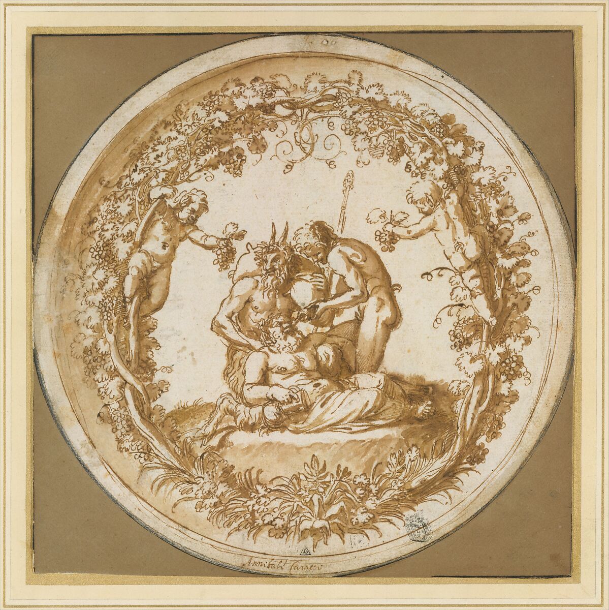 1597-1600 Annibal Carrache the_drunken_silenus_(_the_tazza_farnese_) MET