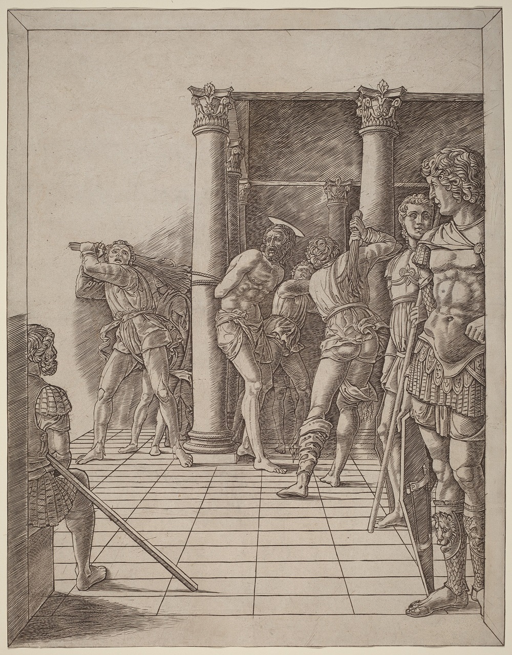 Flagellation 1475 ca avec pavement ecole de Mantegna NGA