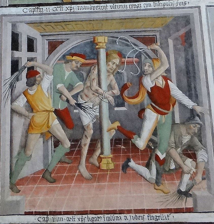 Flagellation 1490-92 Giovanni Canavesio Chapelle de Notre-Dame des Fontaines de la Brigue