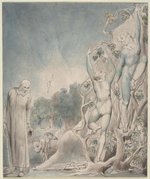 William Blake 1815 Milton's Comus The Brothers Seen by Comus Plucking Grapes
