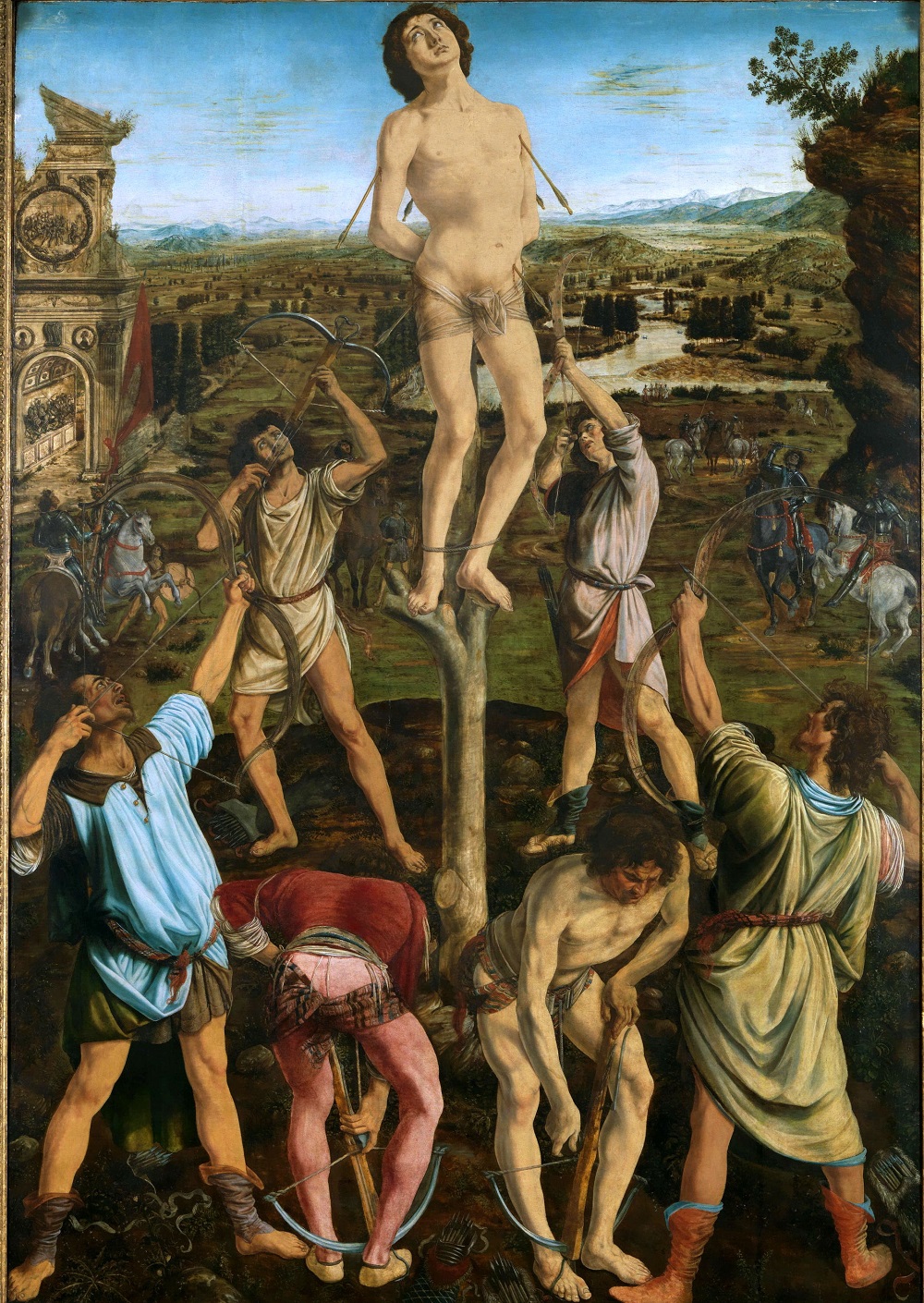 archers-1475-Antonio_Pollaiuolo-Martyre-de-saint-sebastien nationalgallery