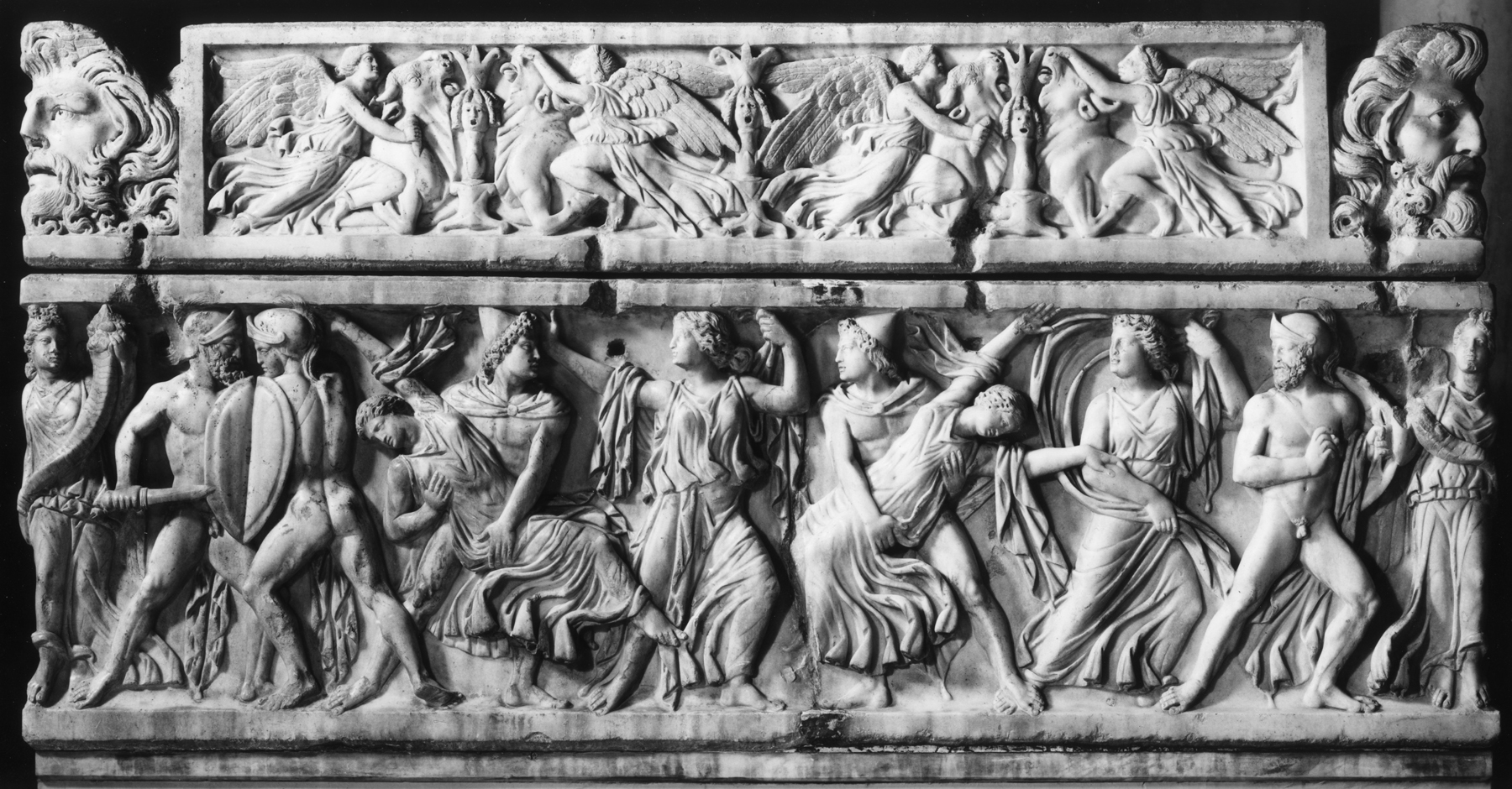 combat 160 av. J.-C. combats Castor et Pollux enlevant Phoebe et Hilaire, filles de Leucippe, Walters Art Museum Baltimore,