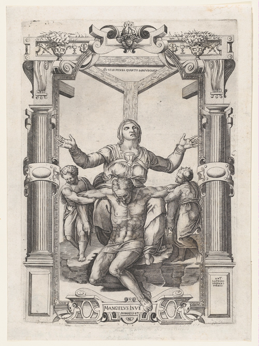 volume 1547 gravure de Nicolas Beatrizet d'apres Michelangelo -Pieta MET