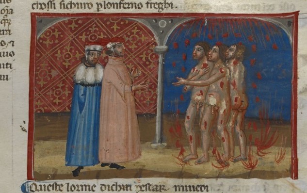 1325-50 BL Egerton 943 A1 f. 29r The Florentines, covered in wounds warn