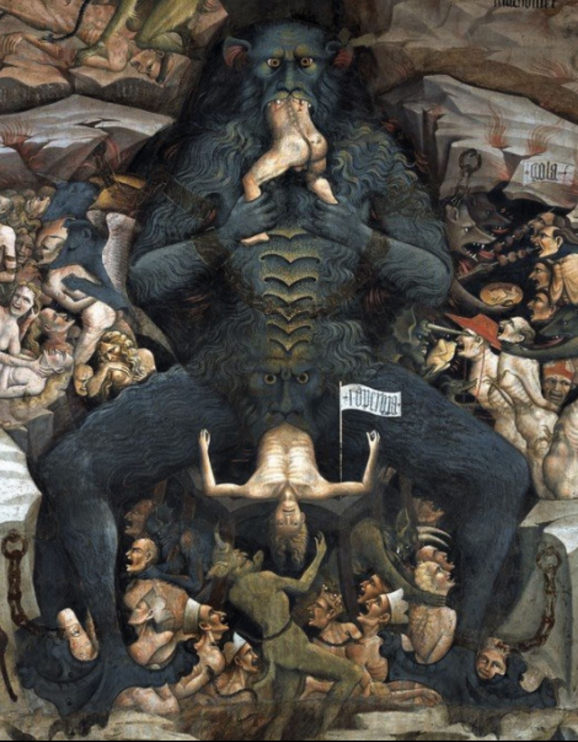 1410 ca Giovanni da Modena, Divine comedie Inferno, Basilica of San Petronio, Bologna detail
