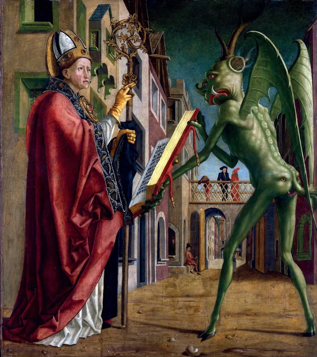 1471-75 Michael Pacher Saint Augustin et le diable Alte Pinakothek Munich.
