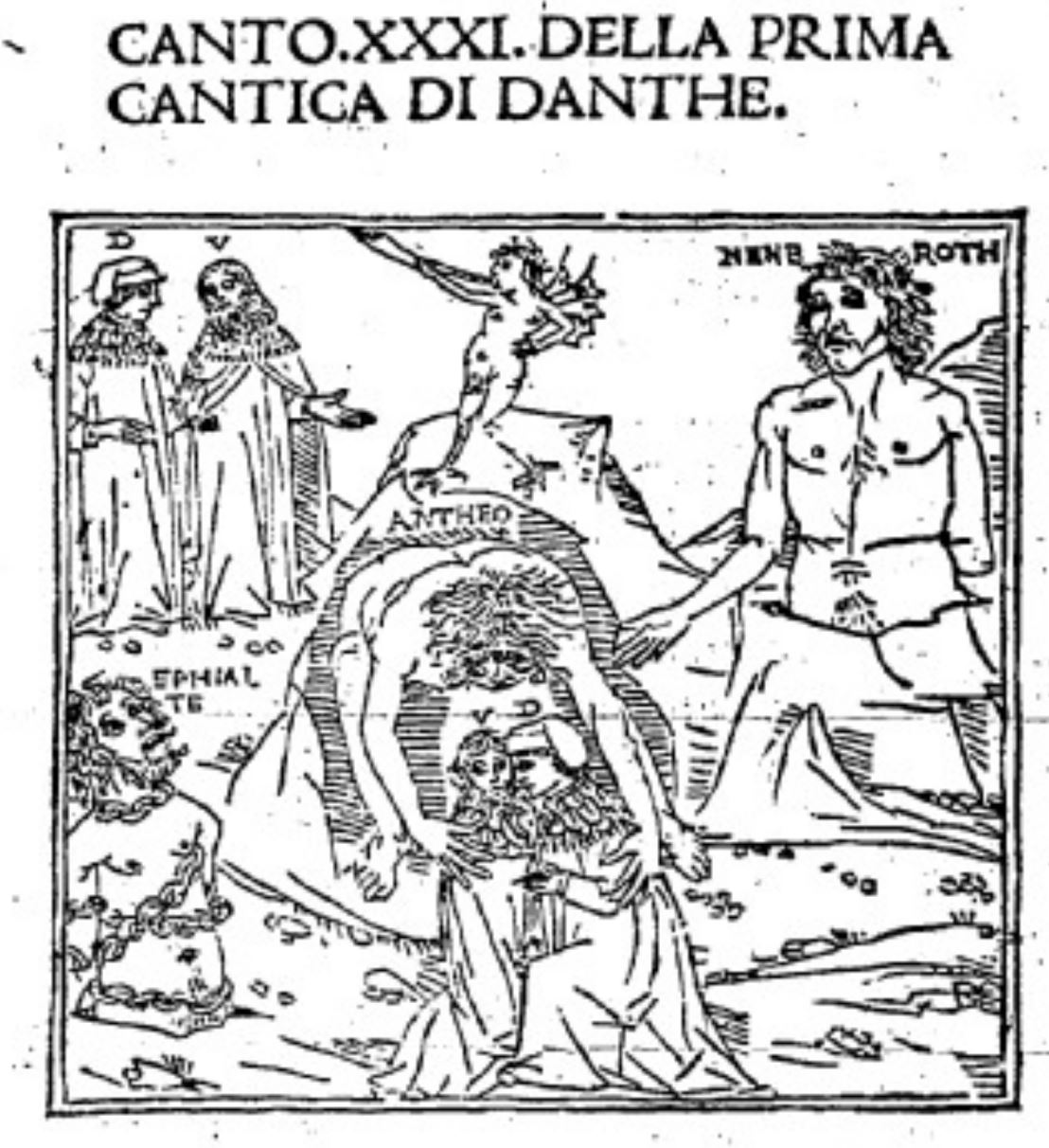 1481 Divine Comedie edition Cristoforo Landino Enfer chant 31
