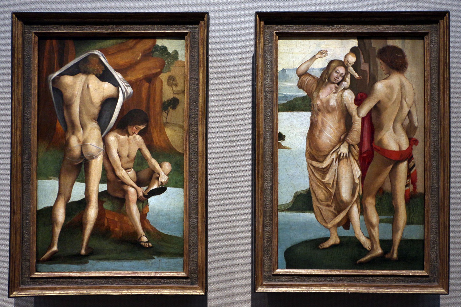 1488-90 Signorelli_-_Figures_in_a_Landscape_-_Two_Nude_Youths_-_Toledo_Museum_of_Art from Cappella Bichi, Sant'Agostino (Siena) 69.2 cm