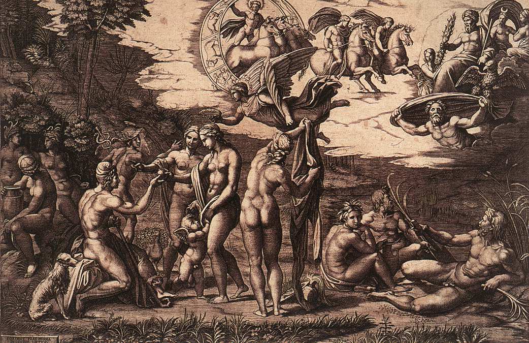 1510-18 Jugement de paris gravure de Marcantonio_Raimondi d'apres Raphael