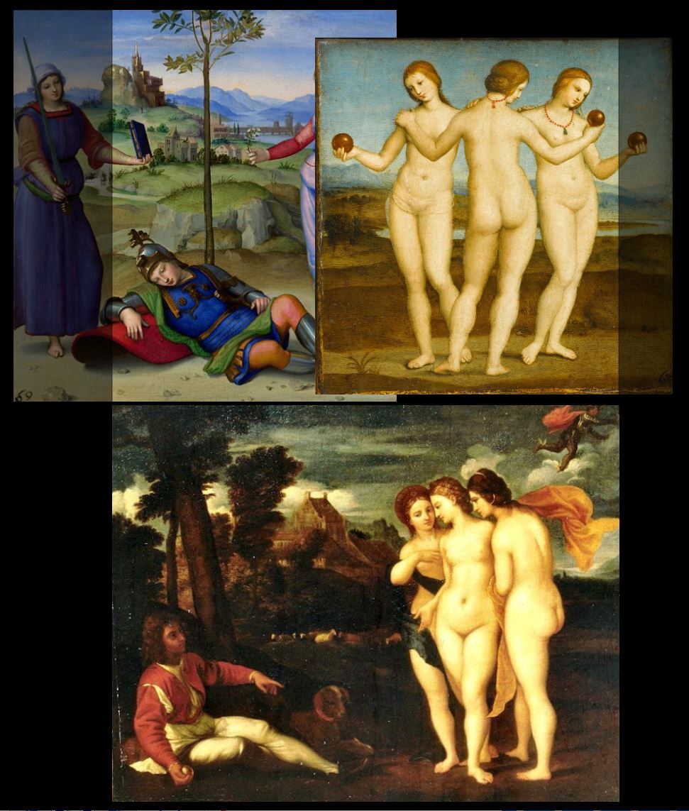 1512 Raphael_-_Raphael_and_the_Judgement_of_Paris collection Malmesbury Heron Court schema