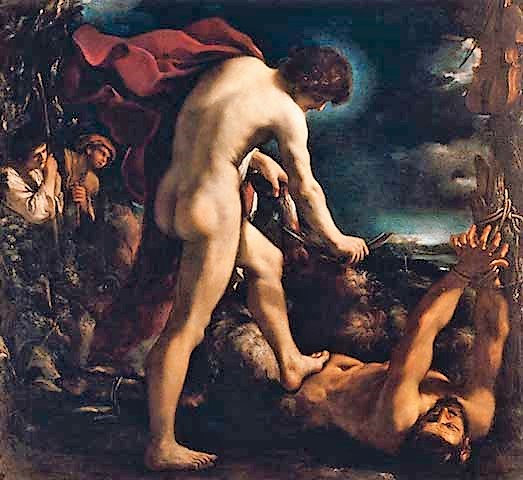 1618 guercino_apollo-tortures-marsyas Palazzo Pitti Florence