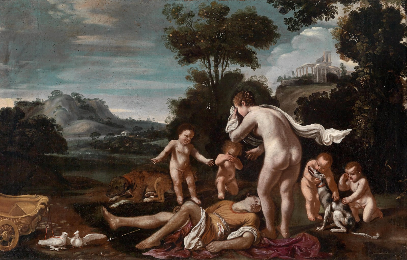 1630 ca Matteo Loves Venus pleurant Adonis