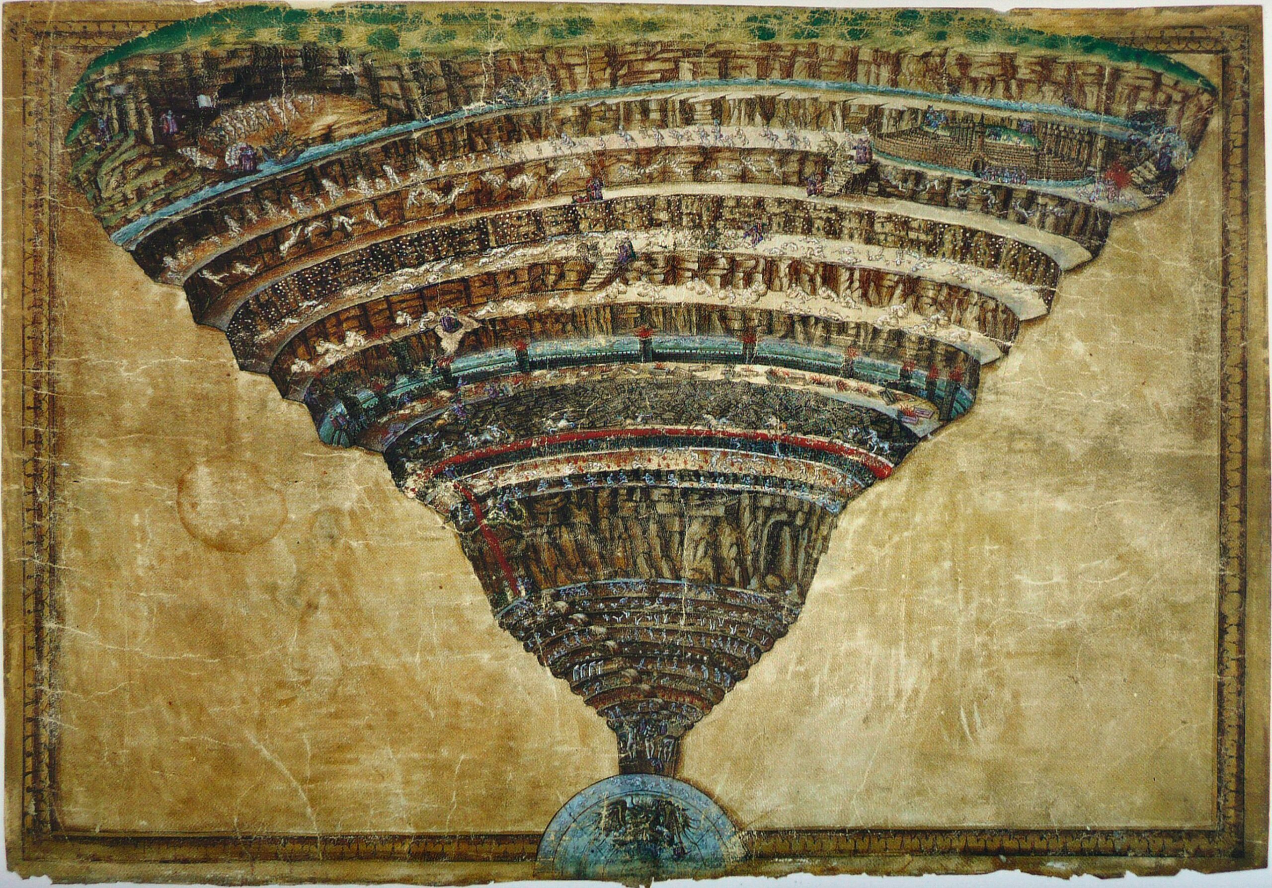 Botticelli 1480-95 Les cercles de l'Enfer Bibliotheque apostolique vaticane