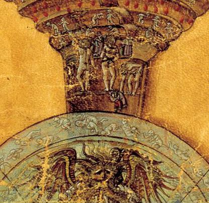 Botticelli 1480-95 Les cercles de l'Enfer detail