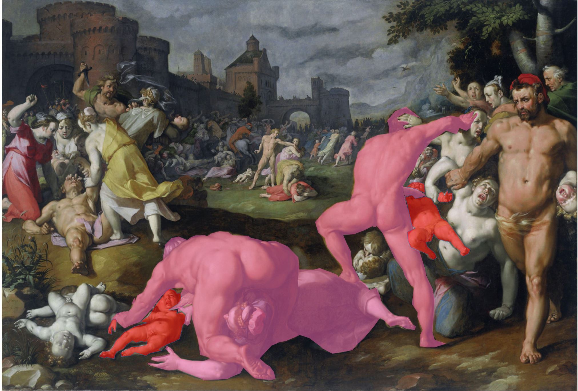 Cornelis van Haarlem 1590 Massacre des Innocents Rijksmuseum schema