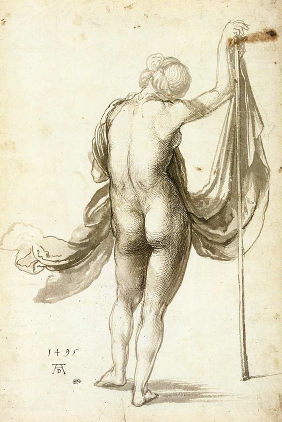 Durer 1495 Nu feminin vu de dos Louvre