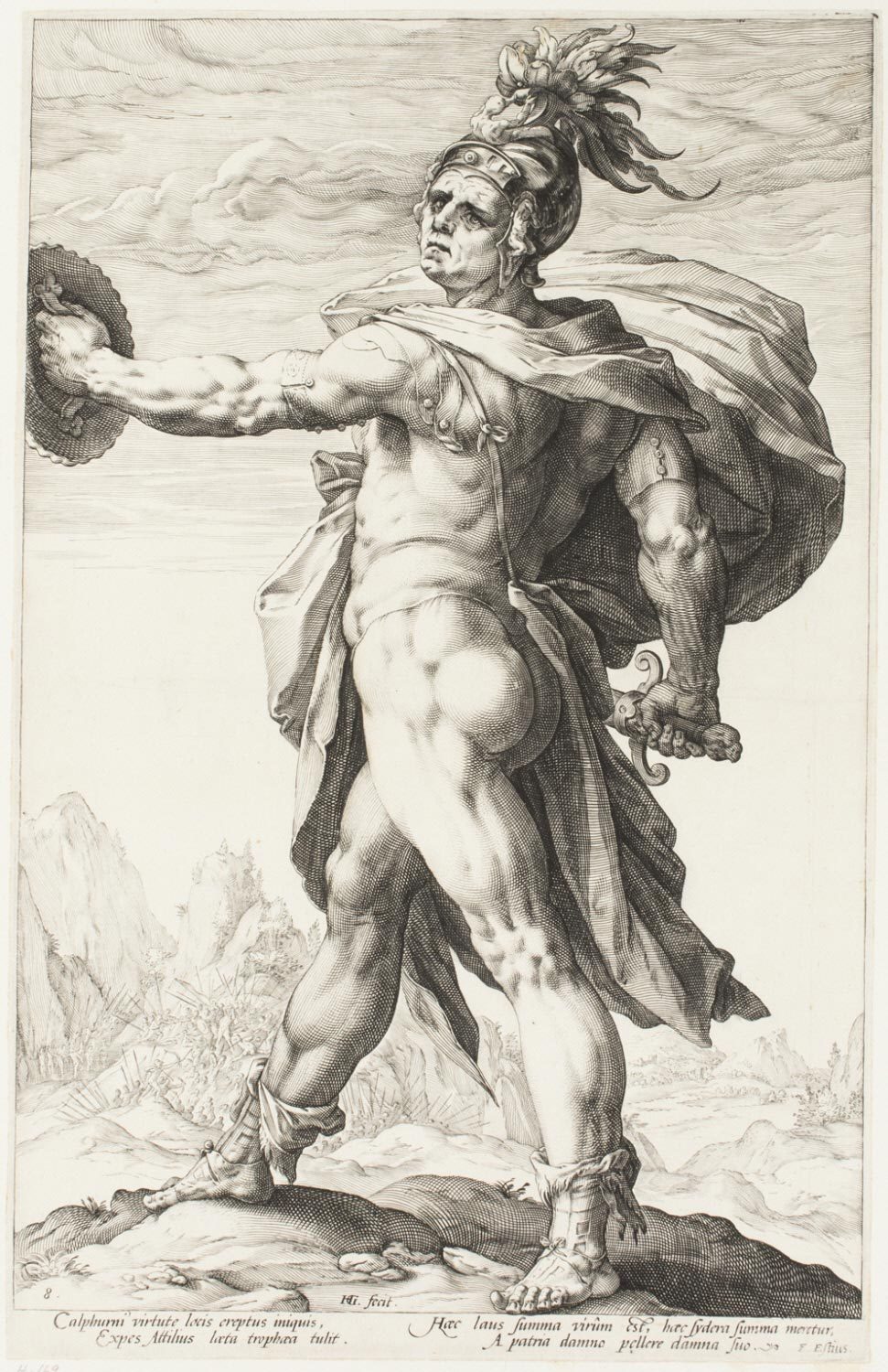 Goltzius 1586 Calphurnius from The Roman Heroes