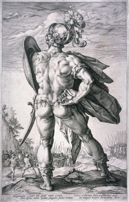 Goltzius 1586 Marcus Valerius Corvus from The Roman Heroes