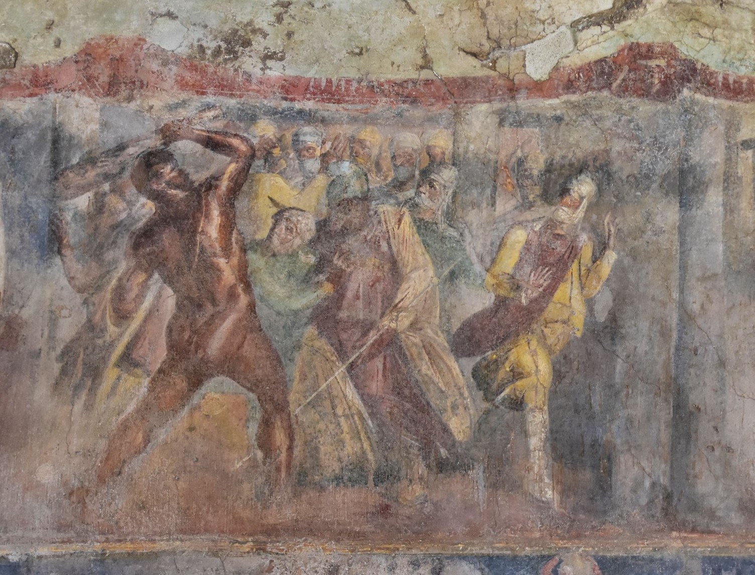 Hercule Affresco dalla casa di Ottavio Quartione (ou casa di Loreio Tiburtino) triclinium Ercole contro il re di Troia Laomedonte g