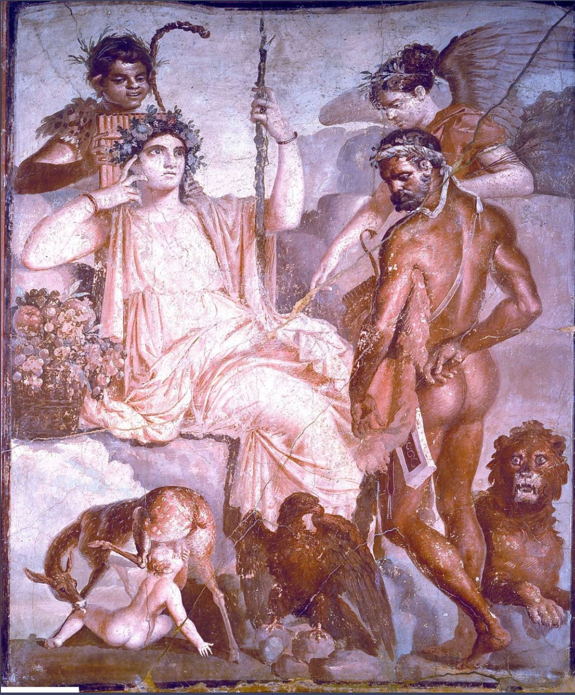 Hercule et son fils Telephe 50-79 ap JC Herculanum fresco from the Basilica Musee archeologique Naples