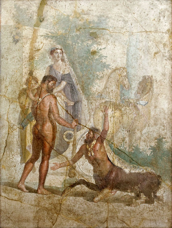 Hercule le centaure Nessus et Dejanire House of the Centaur Pompei Musee archeologique Naples