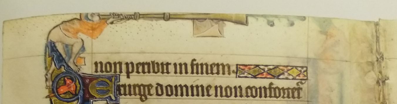 Macclesfield psalter Fitzwilliam Museum 1330 ca fol 17v Trompette