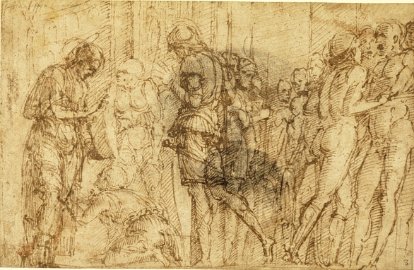 Mantegna 1455 ca Study_for_St._James_led_to_his_execution Bristsh Museum