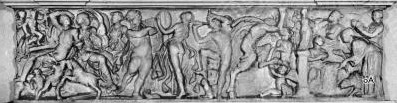 Menade Vorderseite eines dionysischen Sarkophags Nuneaton, Arbury Hall Codex Coburgensis p 51