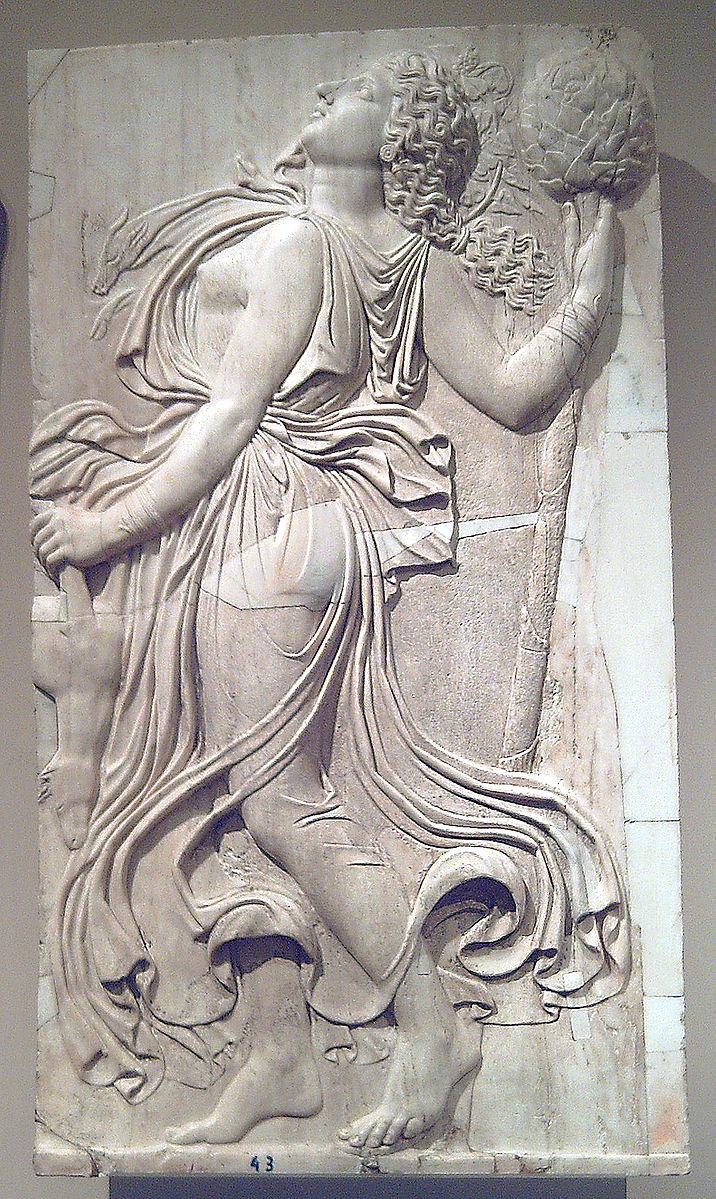 Menade_relieve_romano 120 and 140 AD_(Museo_del_Prado)_02