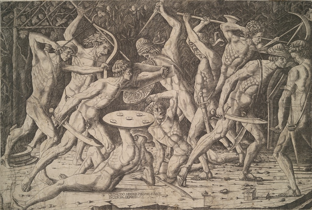 Pollaiuolo (ecole) 1470-80 Le combat d'Hercule et des douze geants Harvard Art Museums detail