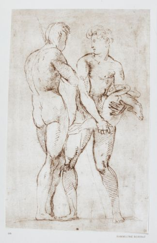 Raphael, Two nude men and a dead lamb, Bayonne, Musee Bonnat.