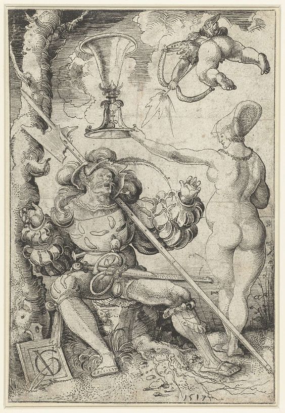 Urs Graf 1517 Lansquenet et femme nue Rijksmuseum