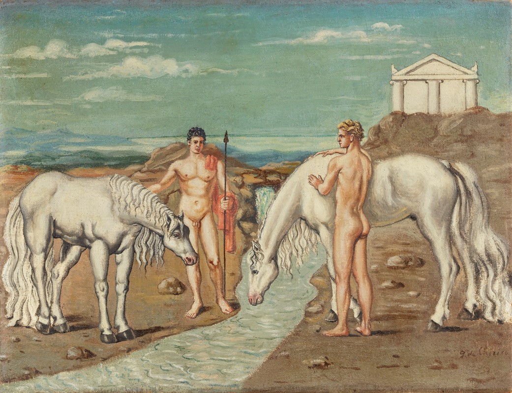 dioscures Giorgio de Chirico 1934 ca I Dioscuri che abbeverano i loro cavalli