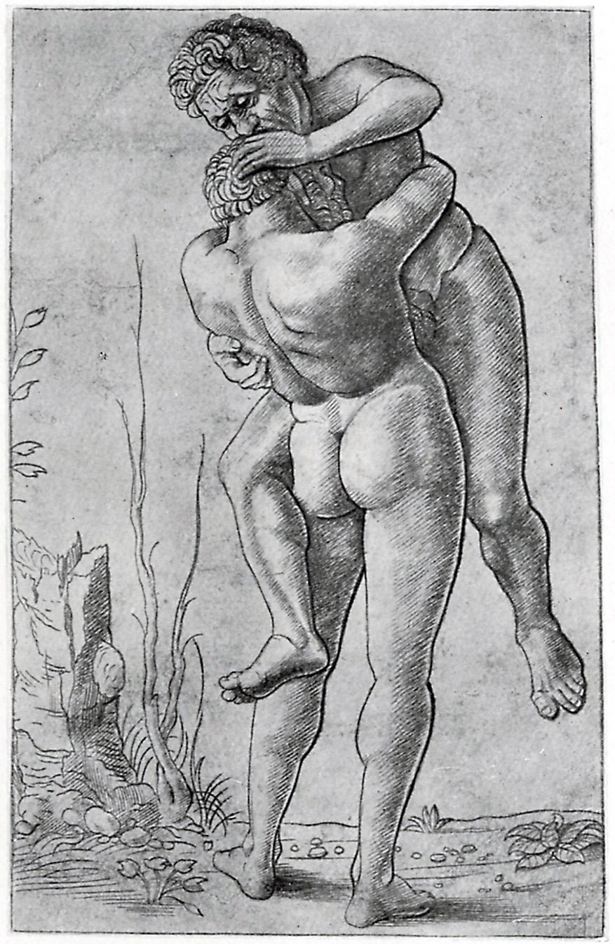 mantegna school 1500 ca hercules-and-antaeus-Albertina