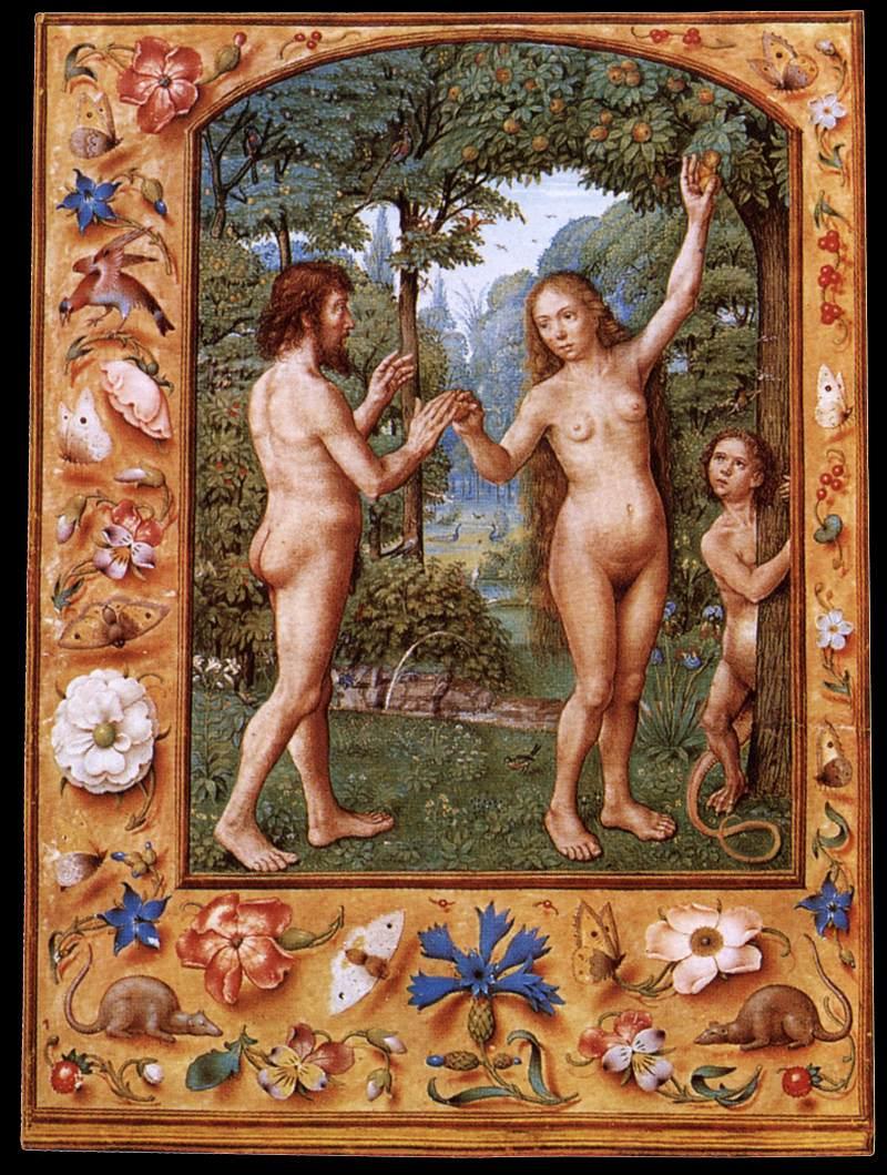 1510-20 Grimani_Breviary_-_Adam_and_Eve f286v Biblioteca Marciana Venise