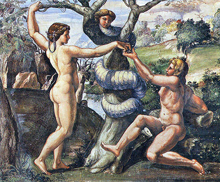 Adam Eve 1519 ecole raphael-adam-eve-loges du vatican