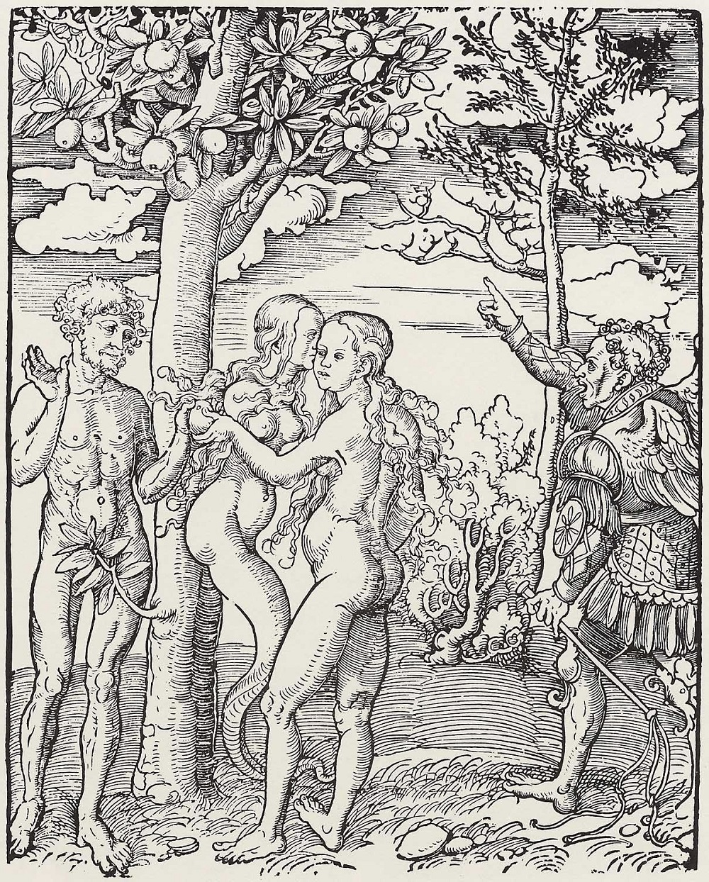 Adam Eve 1522-23 Cranach Sundenfall Albertina inversee