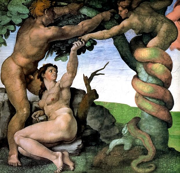 Adam Eve Sixtine 1512 MichelAnge