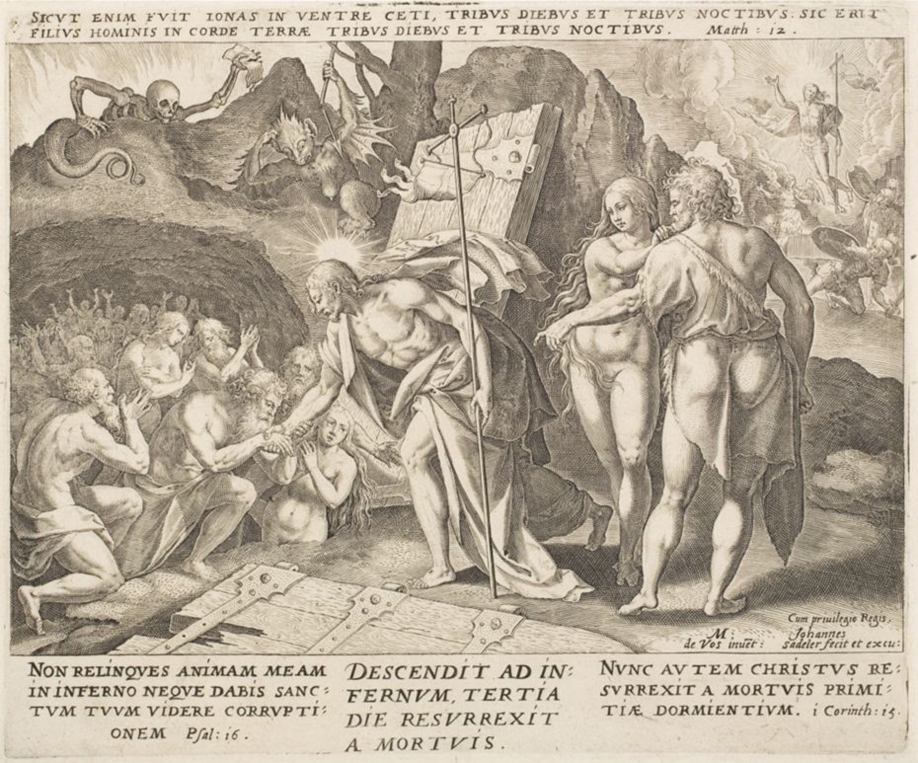 Christ aux limbes 1579 Johan Sadeler I d apres Maerten de Vos