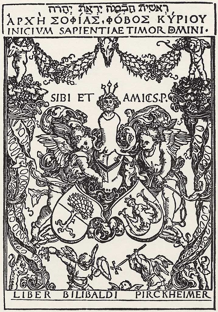 Dürer 1502 Exlibris_Wilibald_Pirkheimer