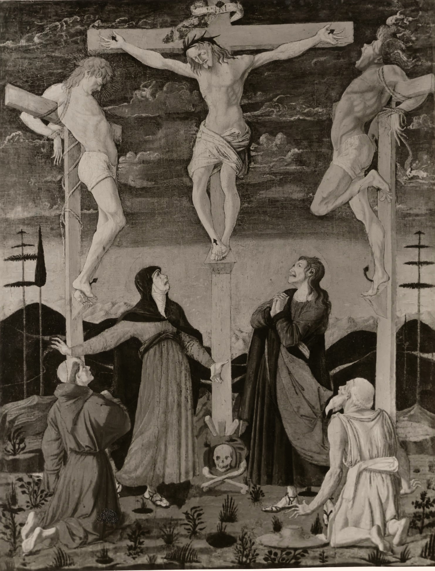 1455 ca Antonio del Pollaiolo, Crocifissione avec les saints Francesco et Gerolamo localisation inconnue detail