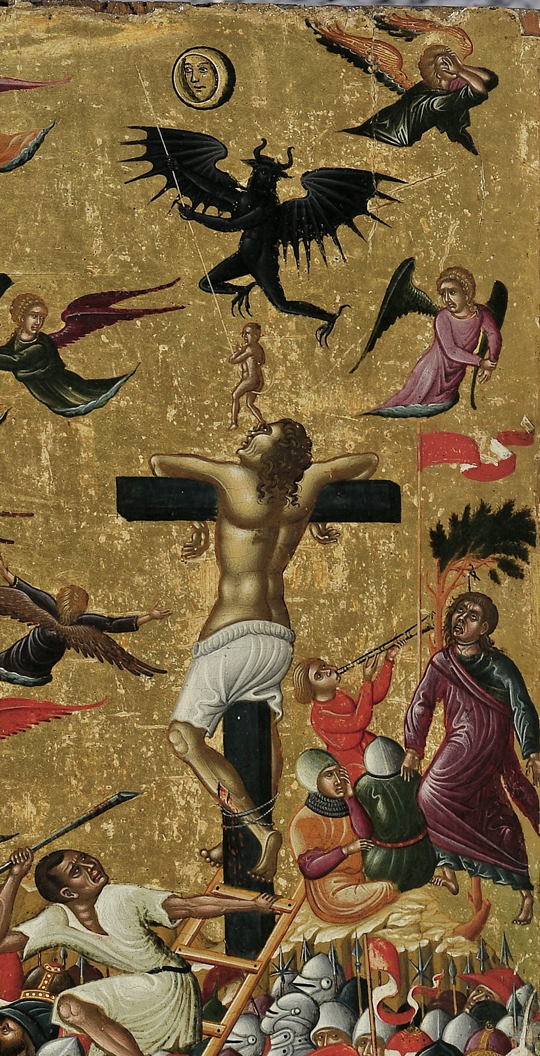 1480-1500 The_Crucifixion-Andreas_Pavias National Gallery of Athens detail mauvais