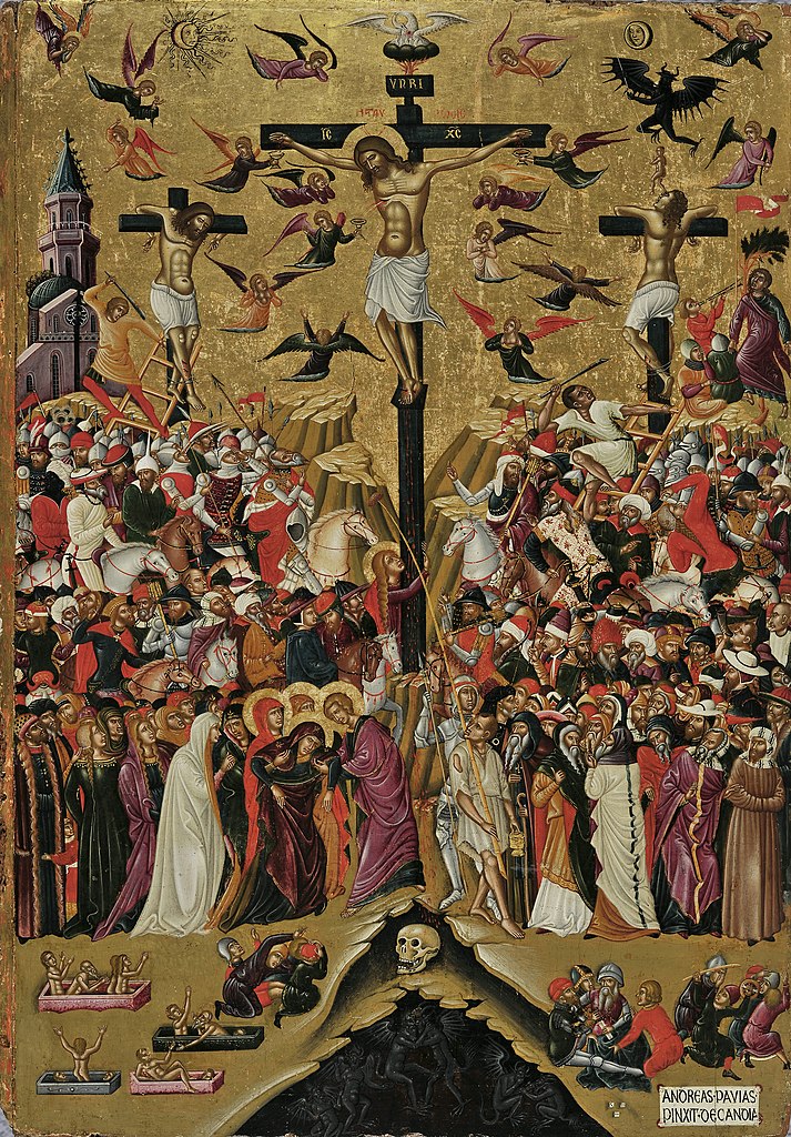 1480-1500 The_Crucifixion-Andreas_Pavias National Gallery of Athens detail mauvais