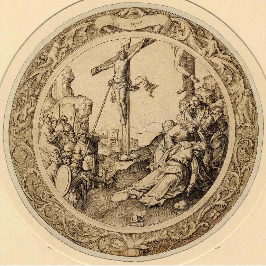 1509 Lucas de Leyde Crucifixion (série de la Passion circulaire) British Museum