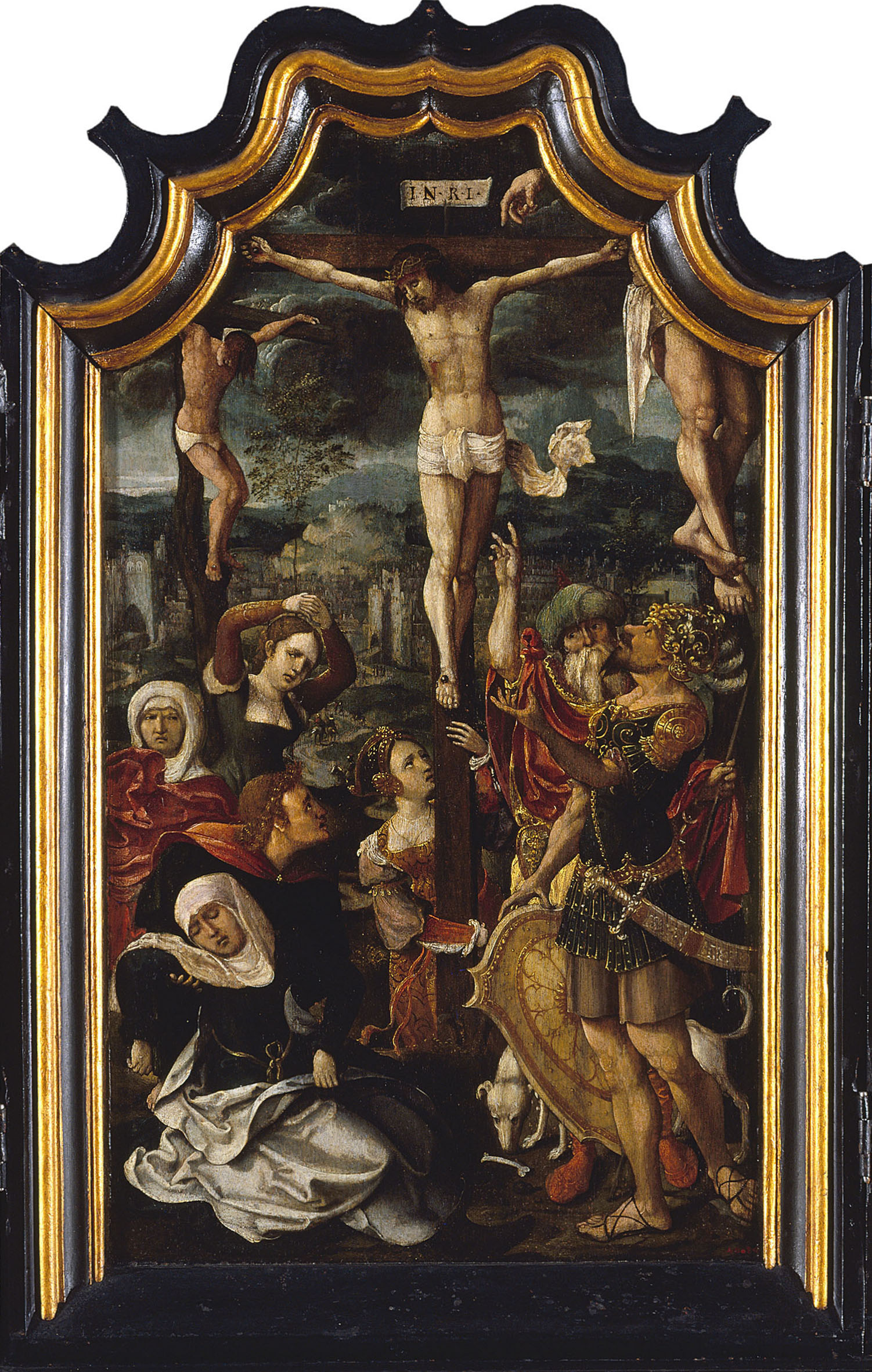 1510-20, Maître de l'Adoration Groote (attr), triptyque St Antoine Abbé et Ste Catherine Musée national d'Art de catalogne, Barcelone
