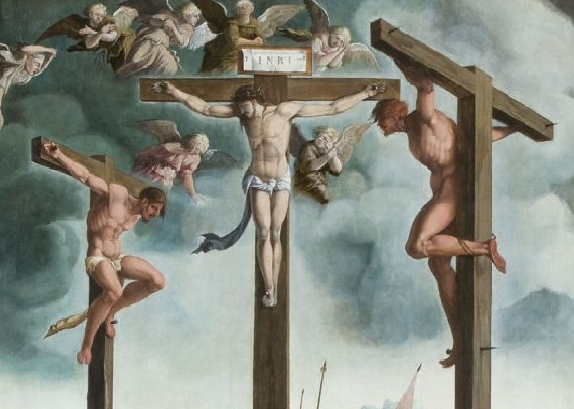 1530 ca Jan van Scorel and workshop, Crucifixion Triptych, (middle panel) and ca. 1540 (wings) Museum Catharijneconvent, Utrecht detail