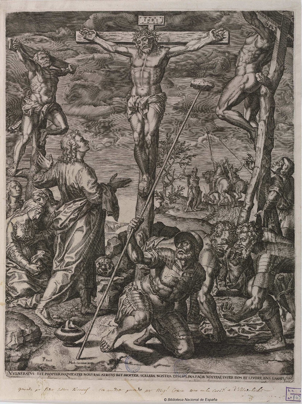 1565-1610 Pieter Jalhea Dufour, Michiel Coxie El_Calvario BIBLIOTECA NACIONAL DE ESPAÑA